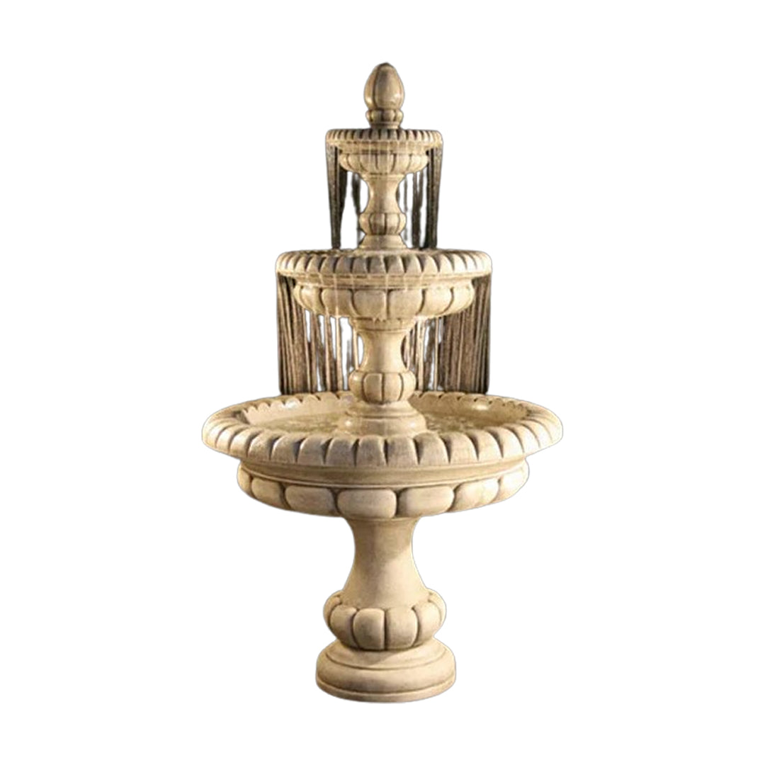 Fiore Stone Pioggia Large 3 Tier Fountain LG163-F in Cast Stone LG163-F