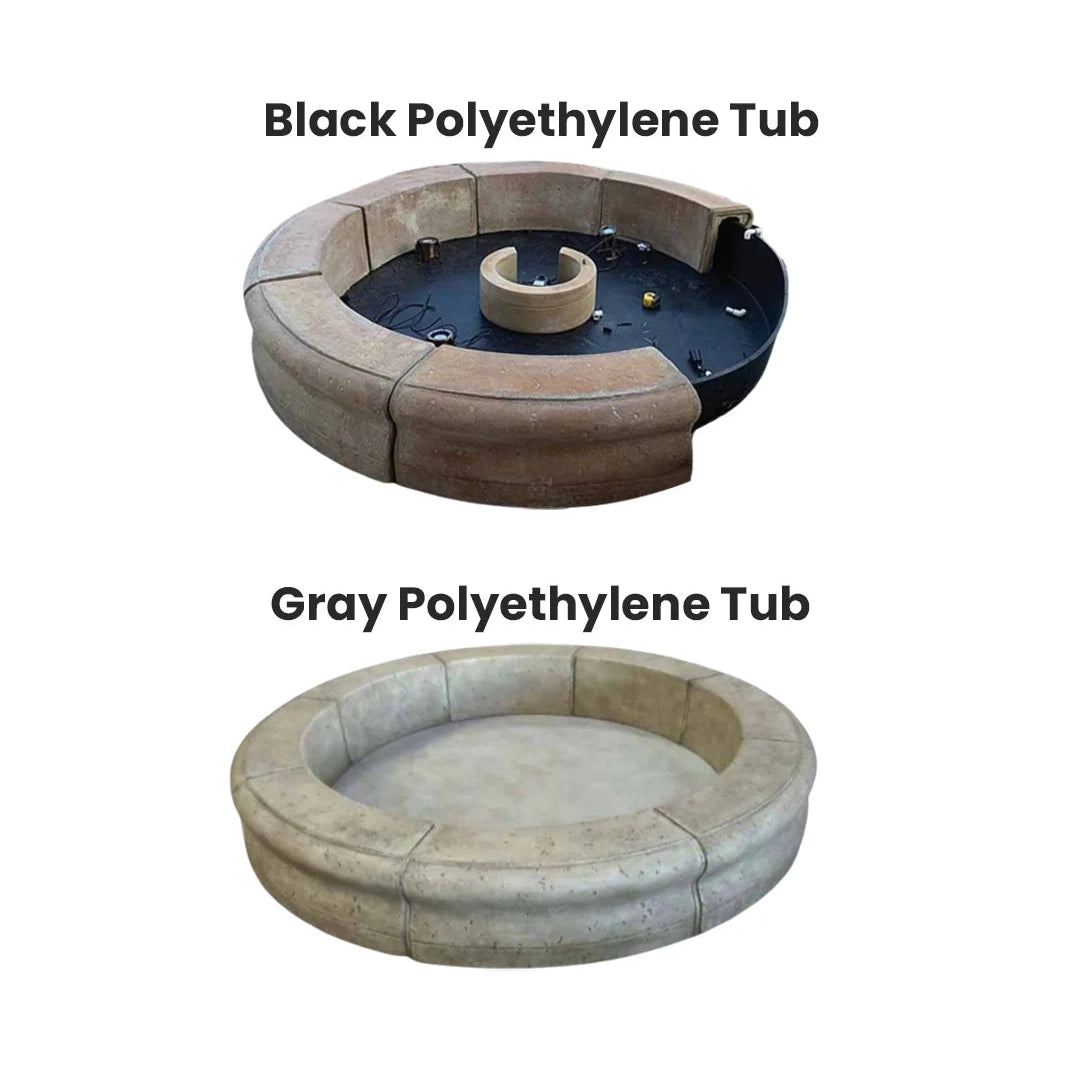 Fiore Stone Pioggia Large 3 Tier Fountain with Basin AGA-LG163-FR in Cast Stone AGA-LG163-FR