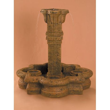 Fiore Stone Plinth Column Fountain 229-FSQ in Cast Stone 229-FSQ