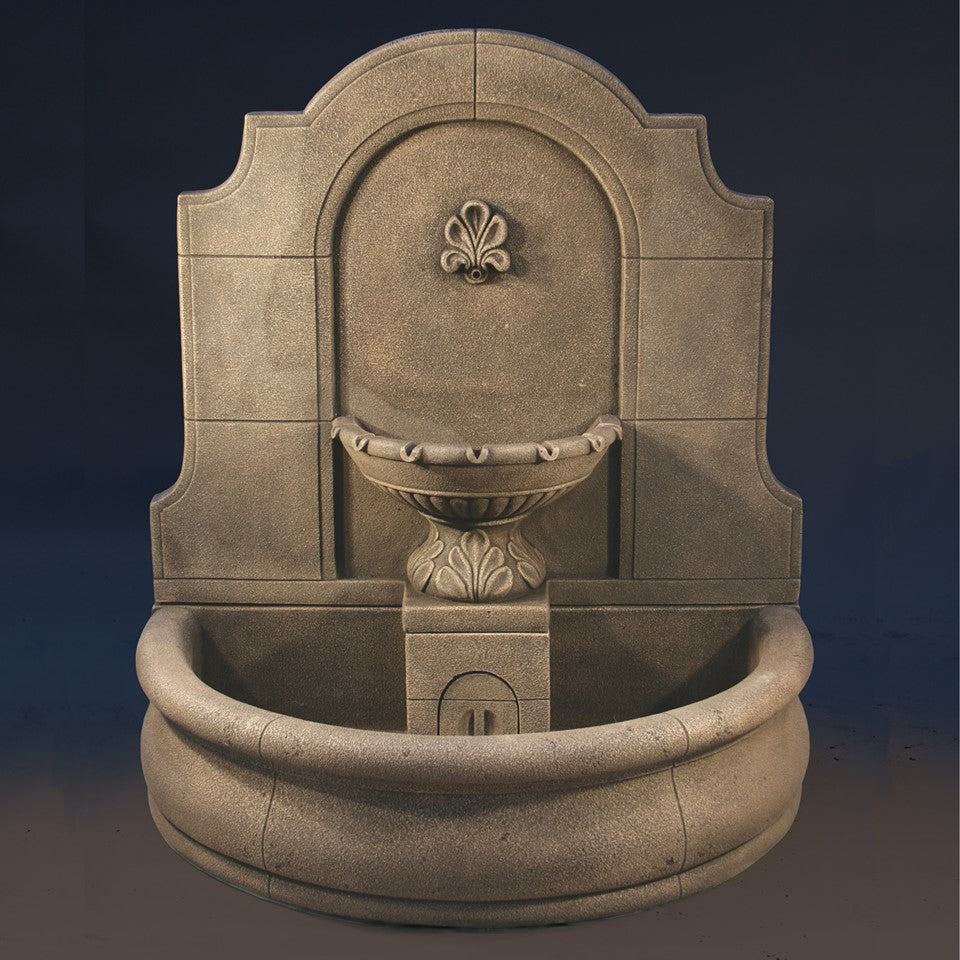 Fiore Stone Provincial Wall Fountain LG133-FW & LG133-FWD in Cast Stone LG133-FW