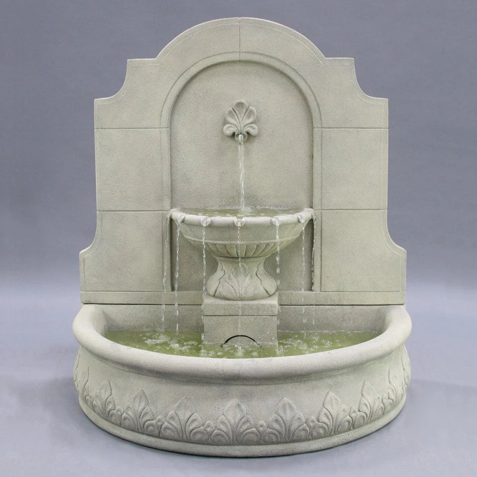 Fiore Stone Provincial Wall Fountain LG133-FW & LG133-FWD in Cast Stone