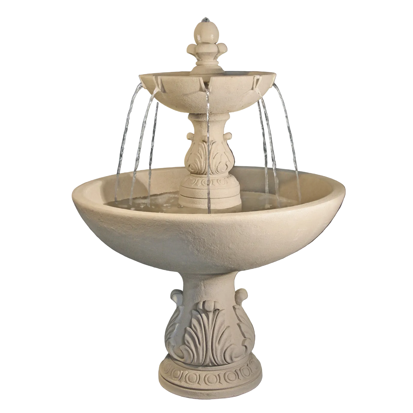 Fiore Stone Riviera 2-Tier Cast Stone Outdoor Fountain LG159-F