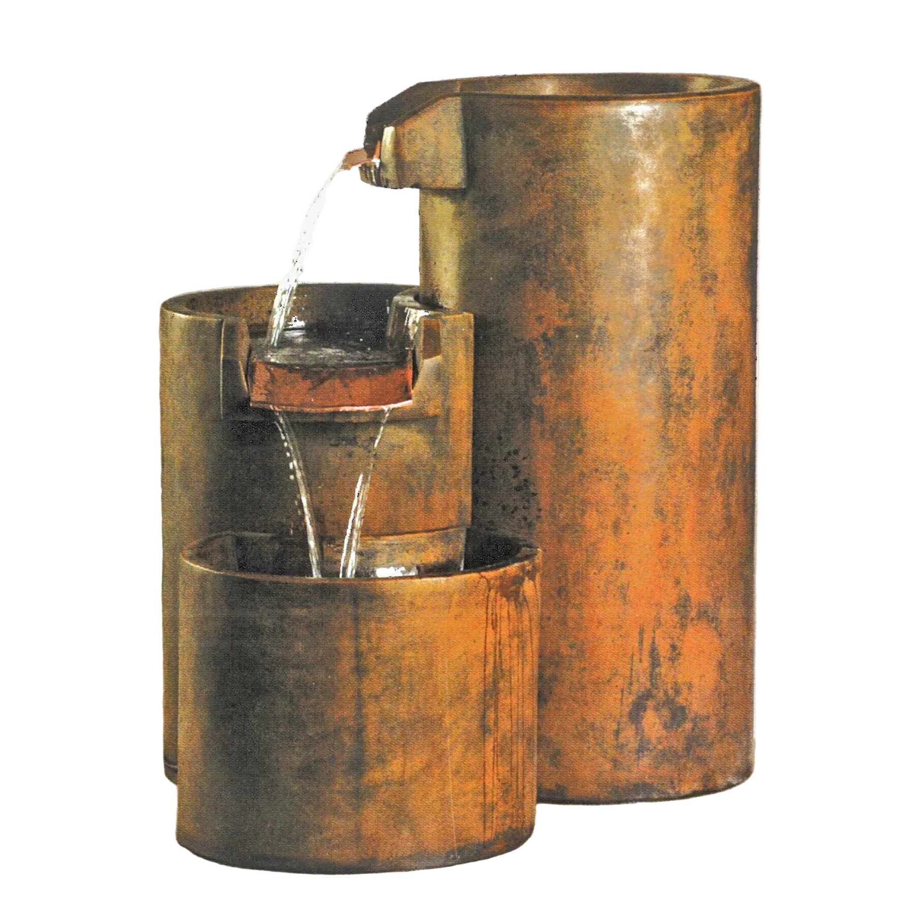 Fiore Stone Round Cascade Cast Stone Outdoor Fountain AV117-F