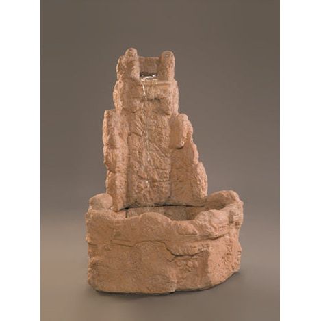 Fiore Stone Small Corner Rock Fountain 2041-FS in Cast Stone 2041-FS