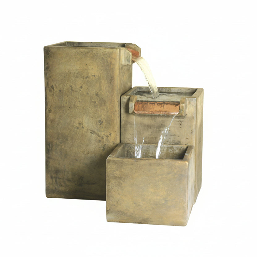 Fiore Stone Square Cascade Fountain AV118-F AV118-F