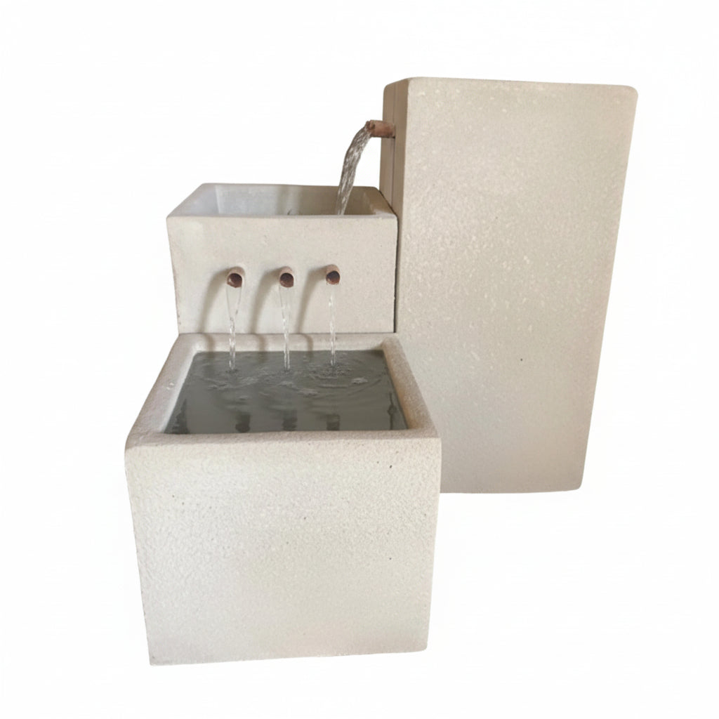 Fiore Stone Square Streams Concrete Cascade Fountain 270F