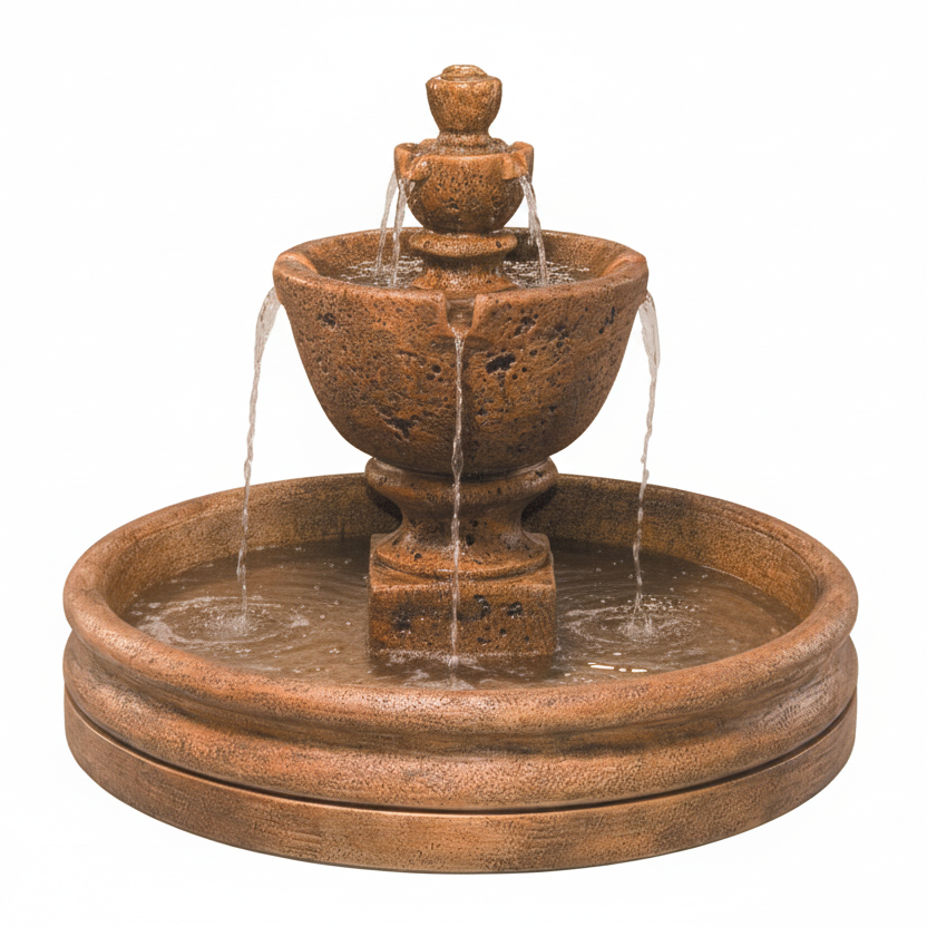 Fiore Stone Tuscan Garden Cast Stone Outdoor Fountain with 46" Basin 2074-F46