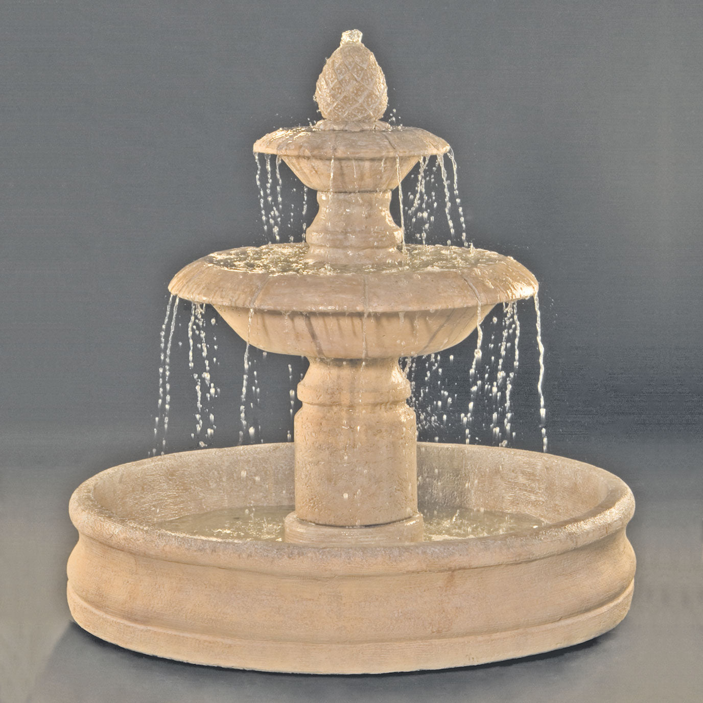 Fiore Stone Venetian 2 Tier Fountain with 55" Basin 2087-FB in Cast Stone 2087-FB
