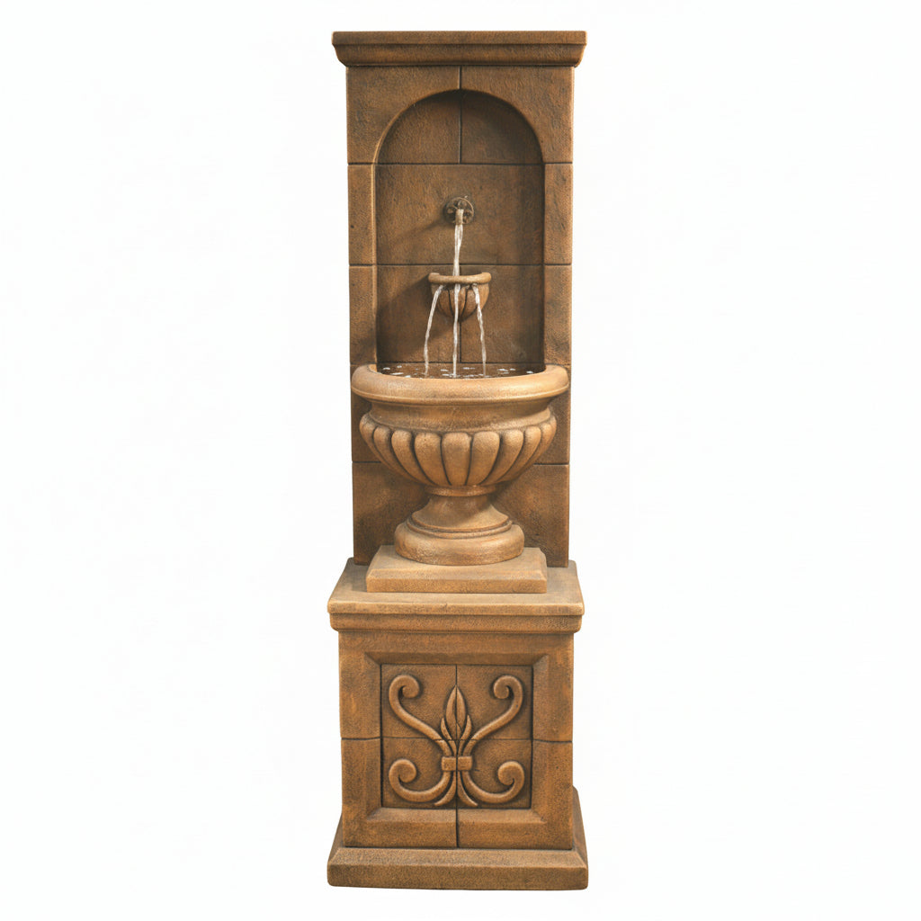 Fiore Stone Vestibule Wall Fountain in Cast Stone LG141-FW LG141-FW