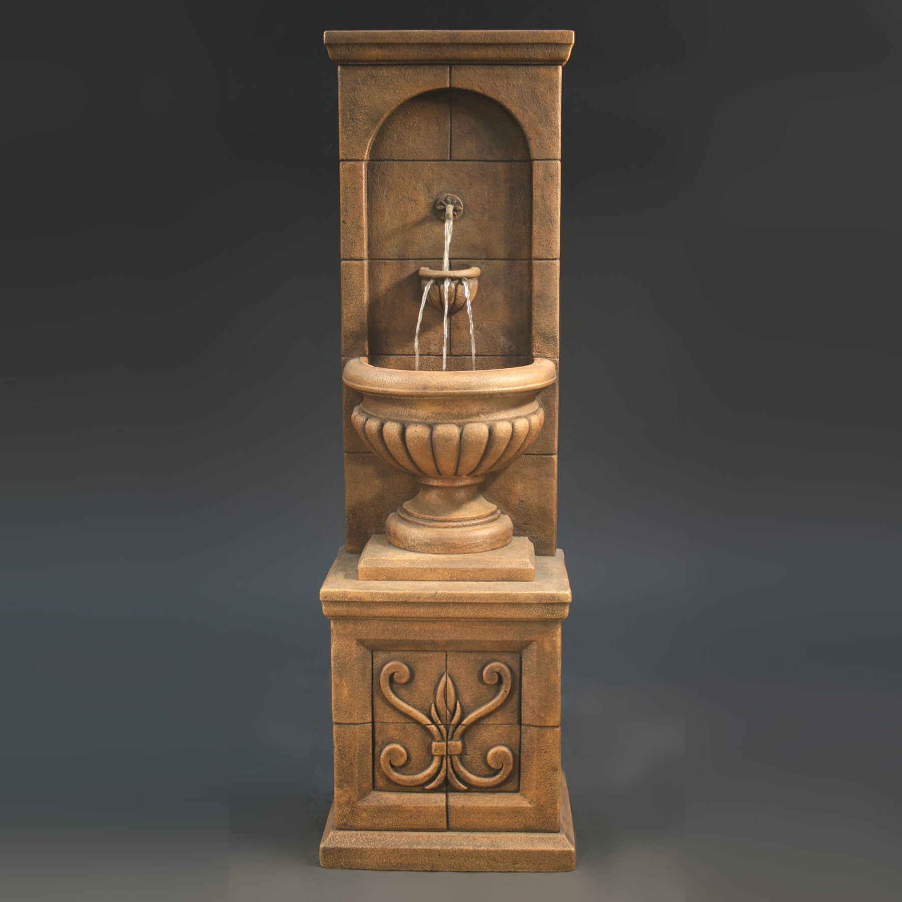Fiore Stone Vestibule Wall Fountain in Cast Stone LG141-FW LG141-FW