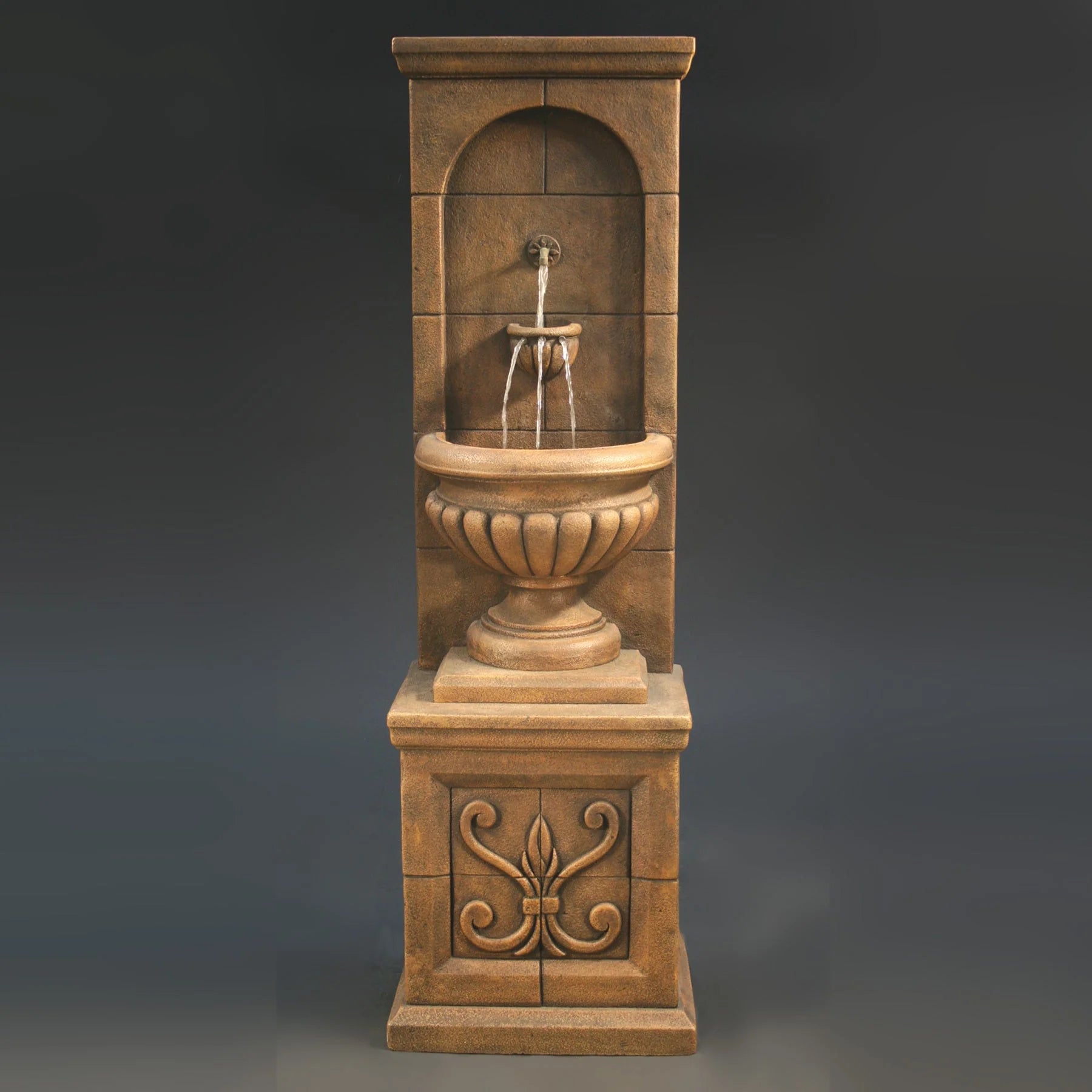 Fiore Stone Vestibule Wall Fountain in Cast Stone LG141-FW