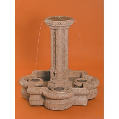 Fiore Stone Victorian Column Fountain 329-FSQ in Cast Stone 329-FSQ