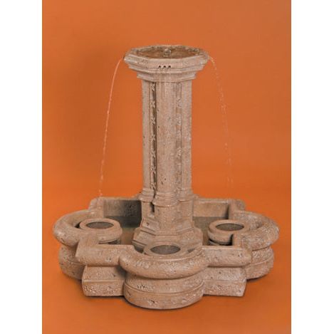 Fiore Stone Victorian Column Fountain 329-FSQ in Cast Stone 329-FSQ