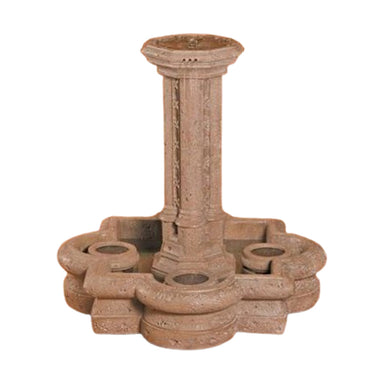 Fiore Stone Victorian Column Fountain 329-FSQ in Cast Stone 329-FSQ