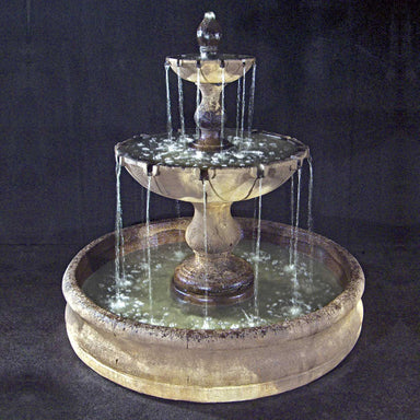 Fiore Stone Vincenza Fountain with Basin LG142-FB in Cast Stone LG142-FB