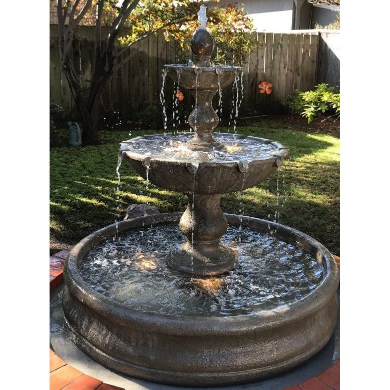 Fiore Stone Vincenza Fountain with Basin LG142-FB in Cast Stone LG142-FB