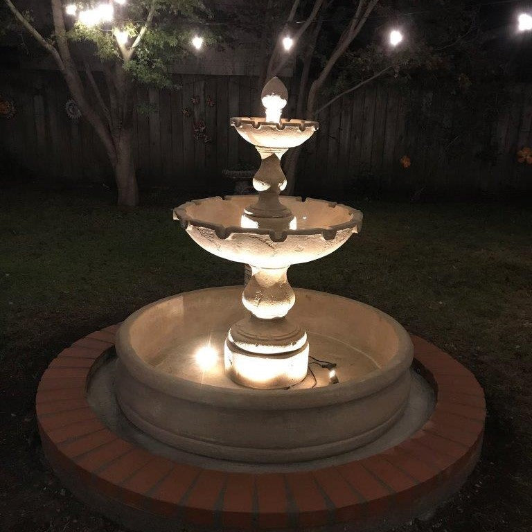 Fiore Stone Vincenza Fountain with Basin LG142-FB in Cast Stone LG142-FB