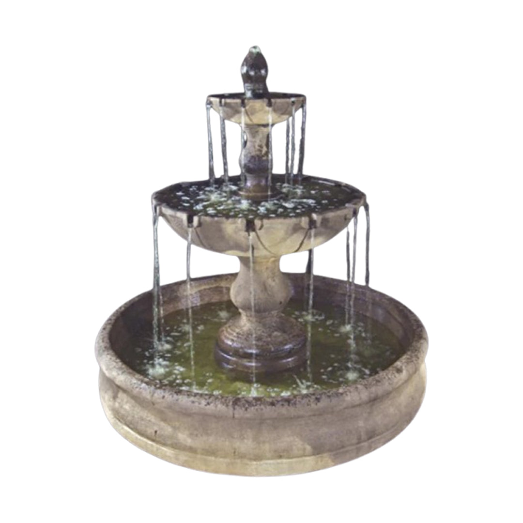 Fiore Stone Vincenza Fountain with Basin LG142-FB in Cast Stone LG142-FB