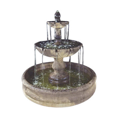 Fiore Stone Vincenza Fountain with Basin LG142-FB in Cast Stone LG142-FB