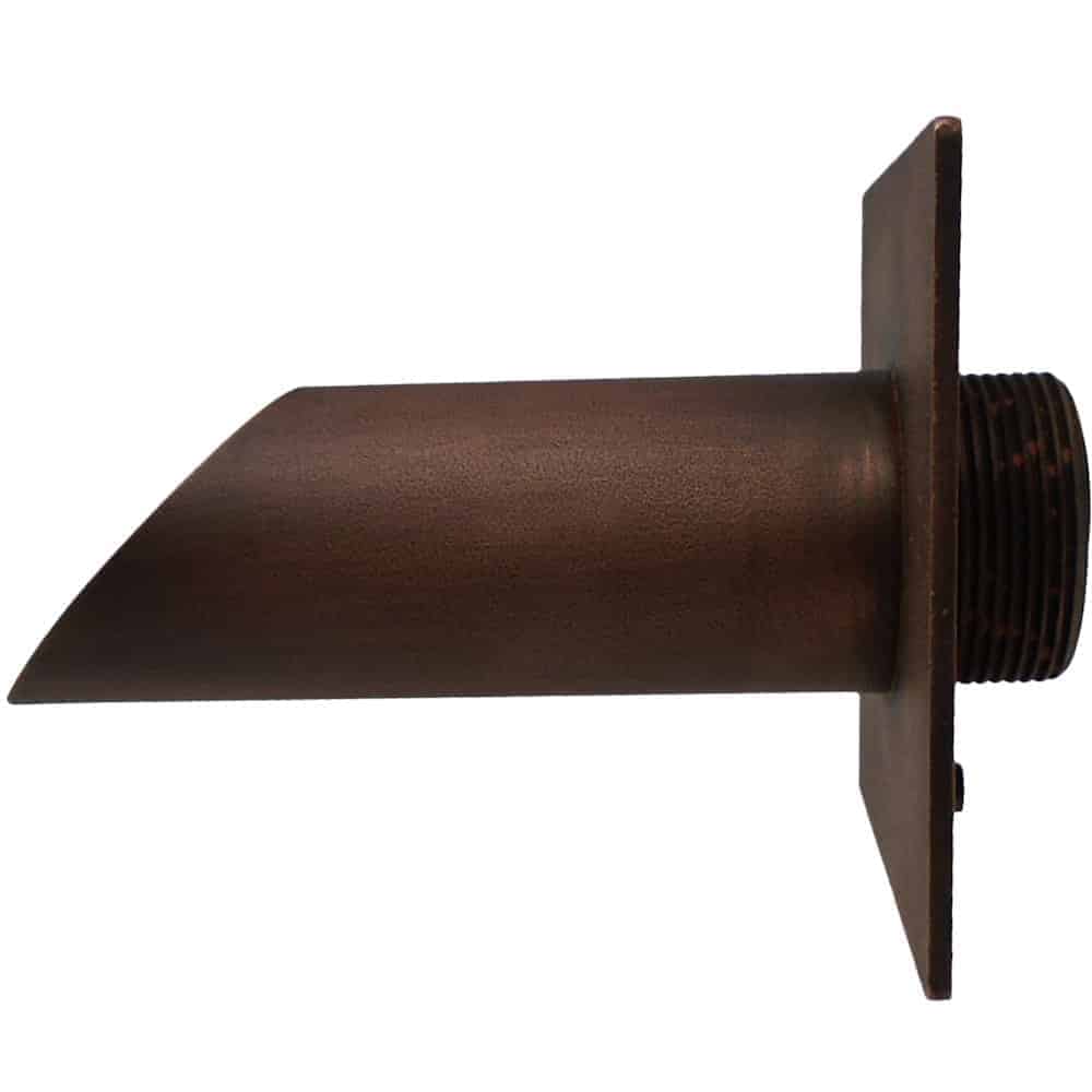 Fountains USA Deco Wall Scupper with Square Backplate – 1.5"