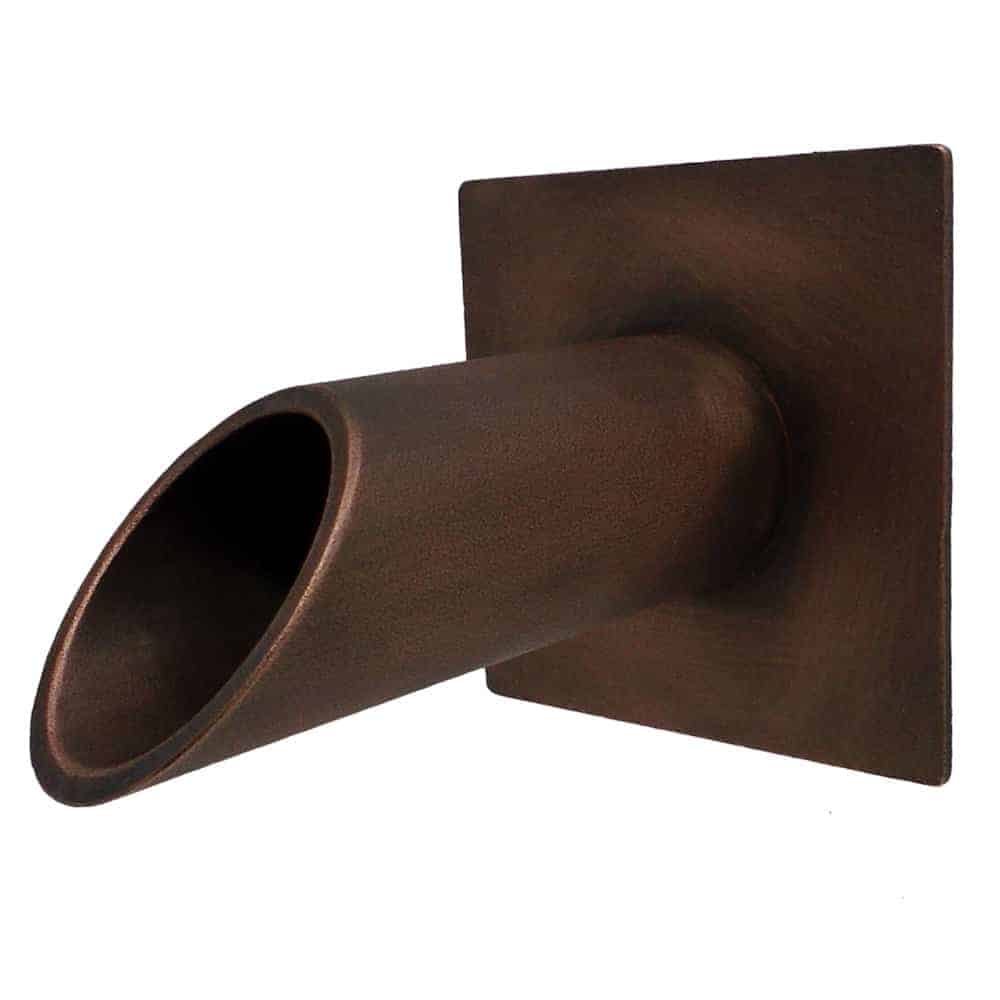 Fountains USA Deco Wall Scupper with Square Backplate – 1.5"