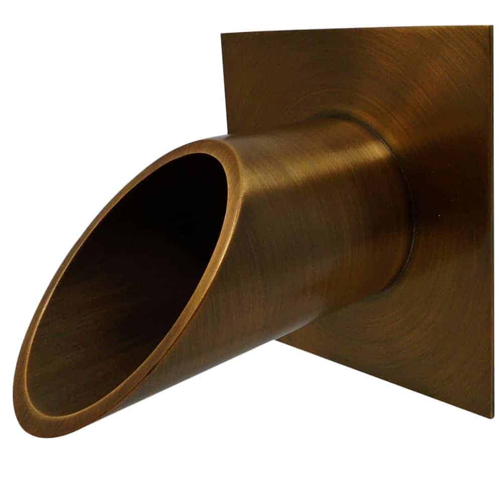 Fountains USA Deco Wall Scupper with Square Backplate – 2.5"