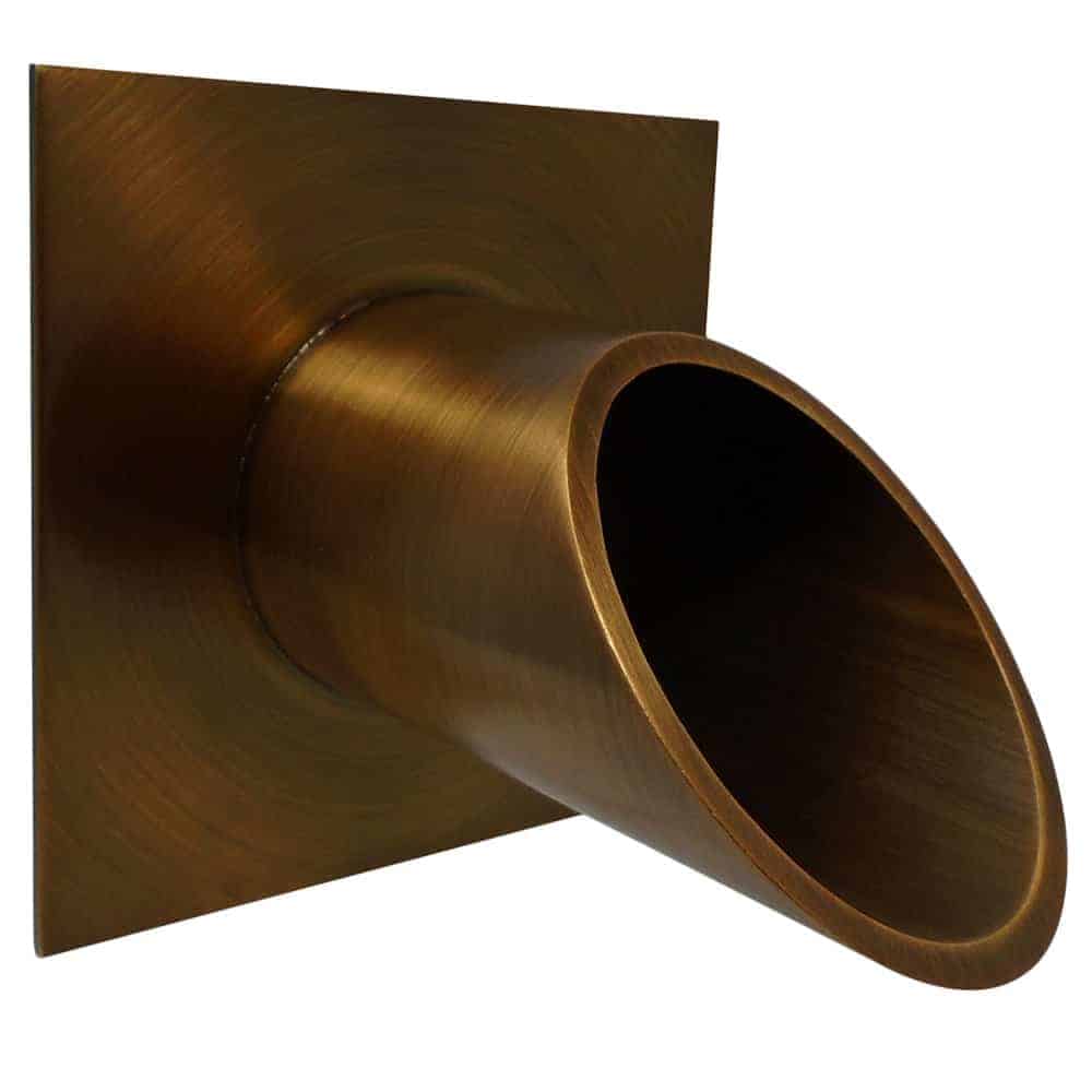 Fountains USA Deco Wall Scupper with Square Backplate – 2.5"