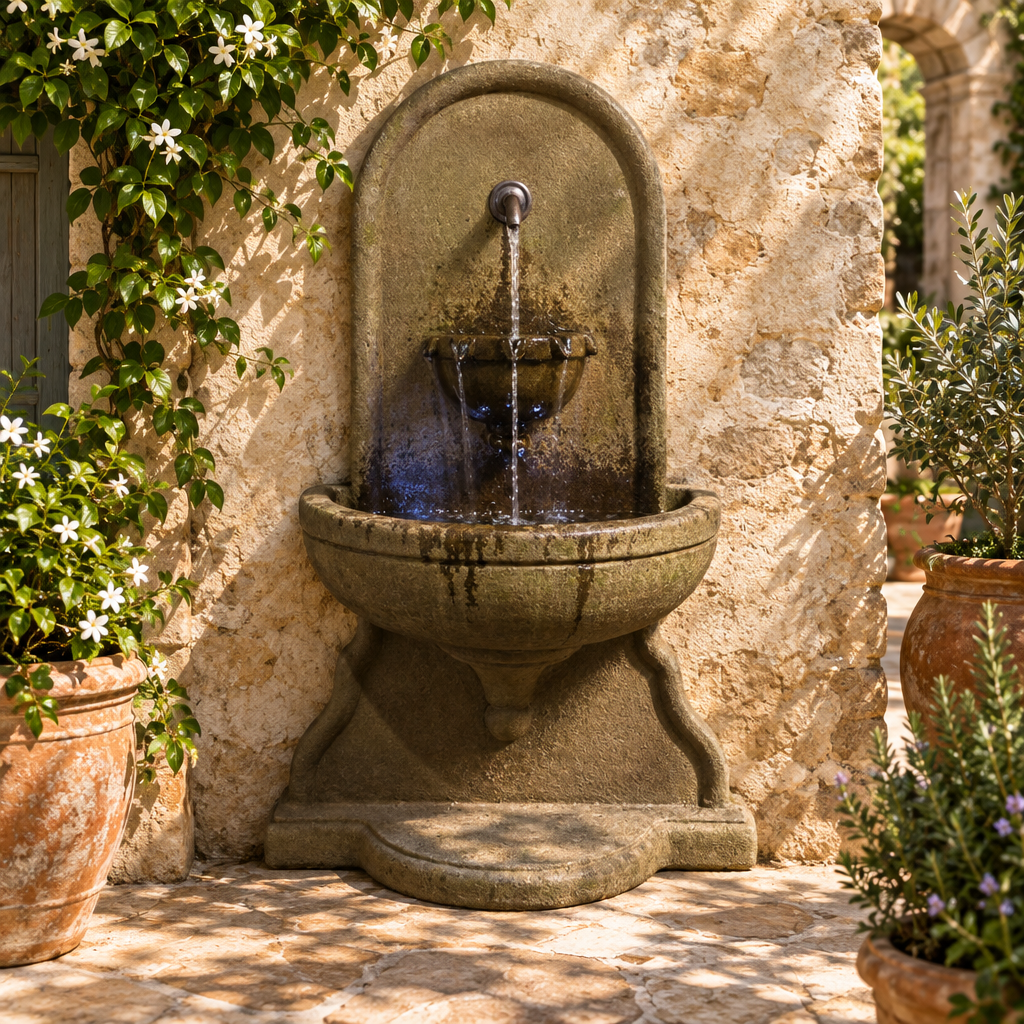 Giannini Garden Absolute Cast Stone Outdoor Wall Fountain 1718