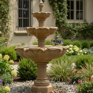 Giannini Garden Acquarossa 3-Tier Cast Stone Outdoor Courtyard Fountain 1201 1201