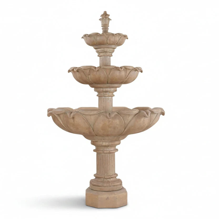 Giannini Garden Acquarossa 3-Tier Cast Stone Outdoor Courtyard Fountain 1201