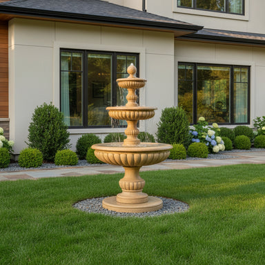 Giannini Garden AcquaSparta 3-Tier Cast Stone Outdoor Courtyard Fountain