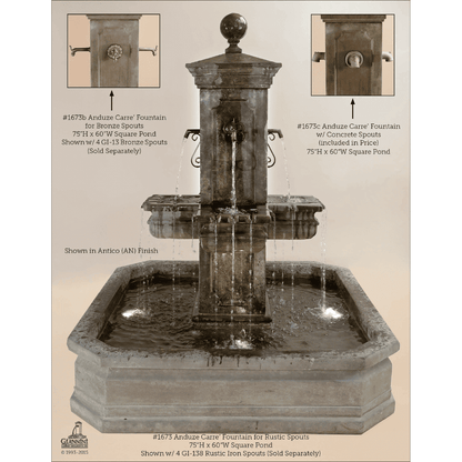 Giannini Garden Anduze Carre' Pond Fountain 1673
