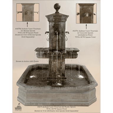 Giannini Garden Anduze Carre' Pond Fountain 1673