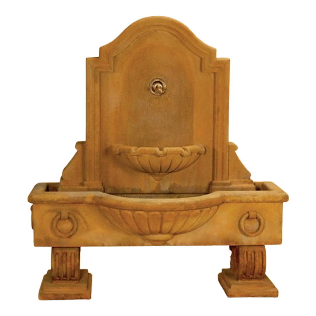 Giannini Garden Anduze Cast Stone Outdoor Garden Wall Fountain with 2 Basins