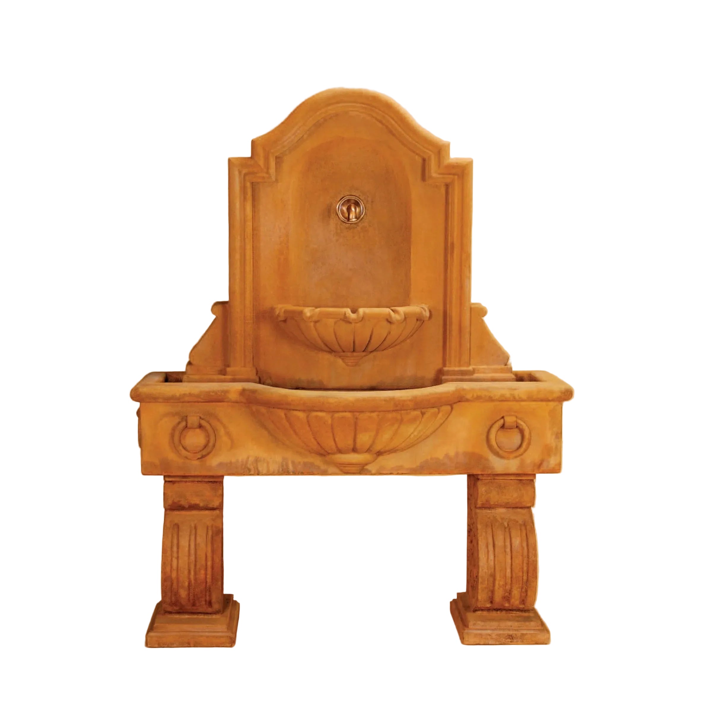 Giannini Garden Anduze Cast Stone Outdoor Garden Wall Fountain with 2 Basins