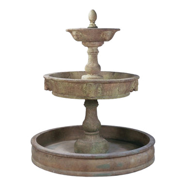 Giannini Garden Antica Lion Head Cast Stone Outdoor Courtyard Fountain with Basin 1024