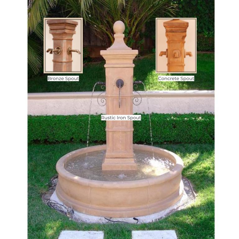 Giannini Garden Aquitaine Cast Stone Outdoor Courtyard Fountain with Basin 1591