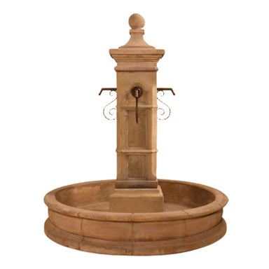 Giannini Garden Aquitaine Cast Stone Outdoor Courtyard Fountain with Basin 1591