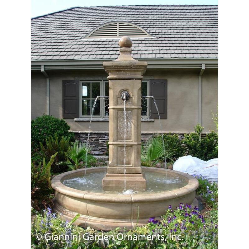 Giannini Garden Aquitaine Cast Stone Outdoor Courtyard Fountain with Basin 1591