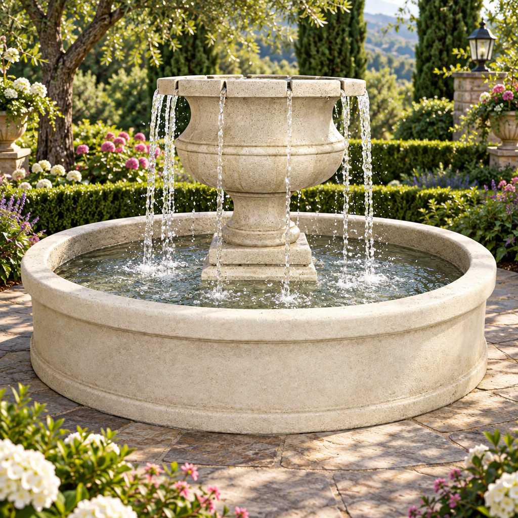 Giannini Garden Aventino Outdoor Courtyard Fountain with Basin 1811