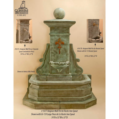 Giannini Garden Avignon Cast Stone Outdoor Wall Fountain 1617