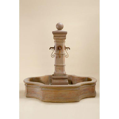 Giannini Garden Avignon Monaco Cast Stone Outdoor Courtyard Fountain with Basin 1659