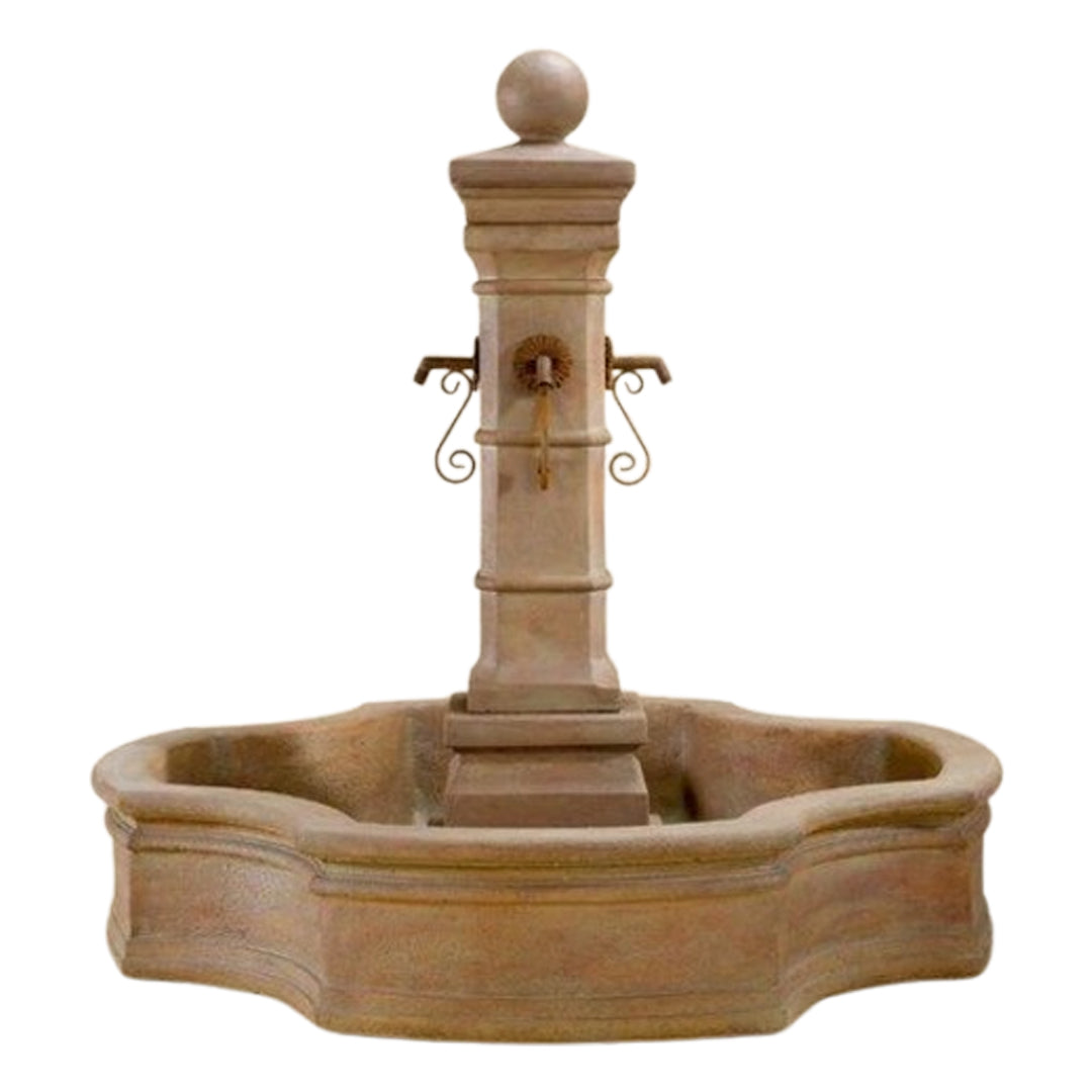 Giannini Garden Avignon Monaco Cast Stone Outdoor Courtyard Fountain with Basin 1659