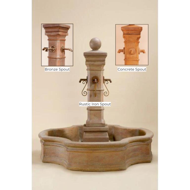 Giannini Garden Avignon Monaco Cast Stone Outdoor Courtyard Fountain with Basin 1659