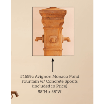 Giannini Garden Avignon Monaco Cast Stone Outdoor Courtyard Fountain with Basin 1659