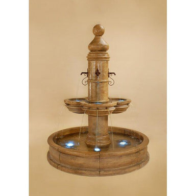 Giannini Garden Beaumont Cast Stone Outdoor Courtyard Fountain with Basin 1638