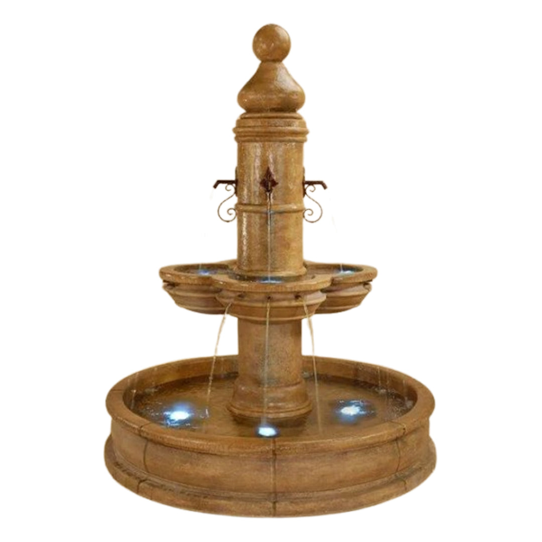 Giannini Garden Beaumont Cast Stone Outdoor Courtyard Fountain with Basin 1638