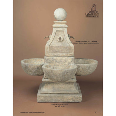 Giannini Garden Bellagio Cast Stone Outdoor Garden Fountain with Bronze Spouts 1053 1053