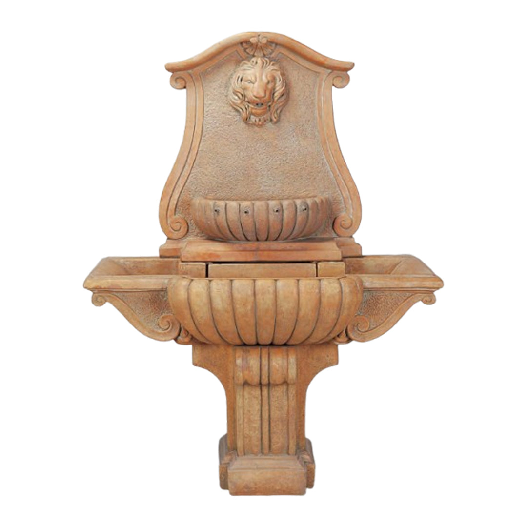 Giannini Garden Bernini Lavabo Lion Head Cast Stone Outdoor Wall Fountain 1066 1066