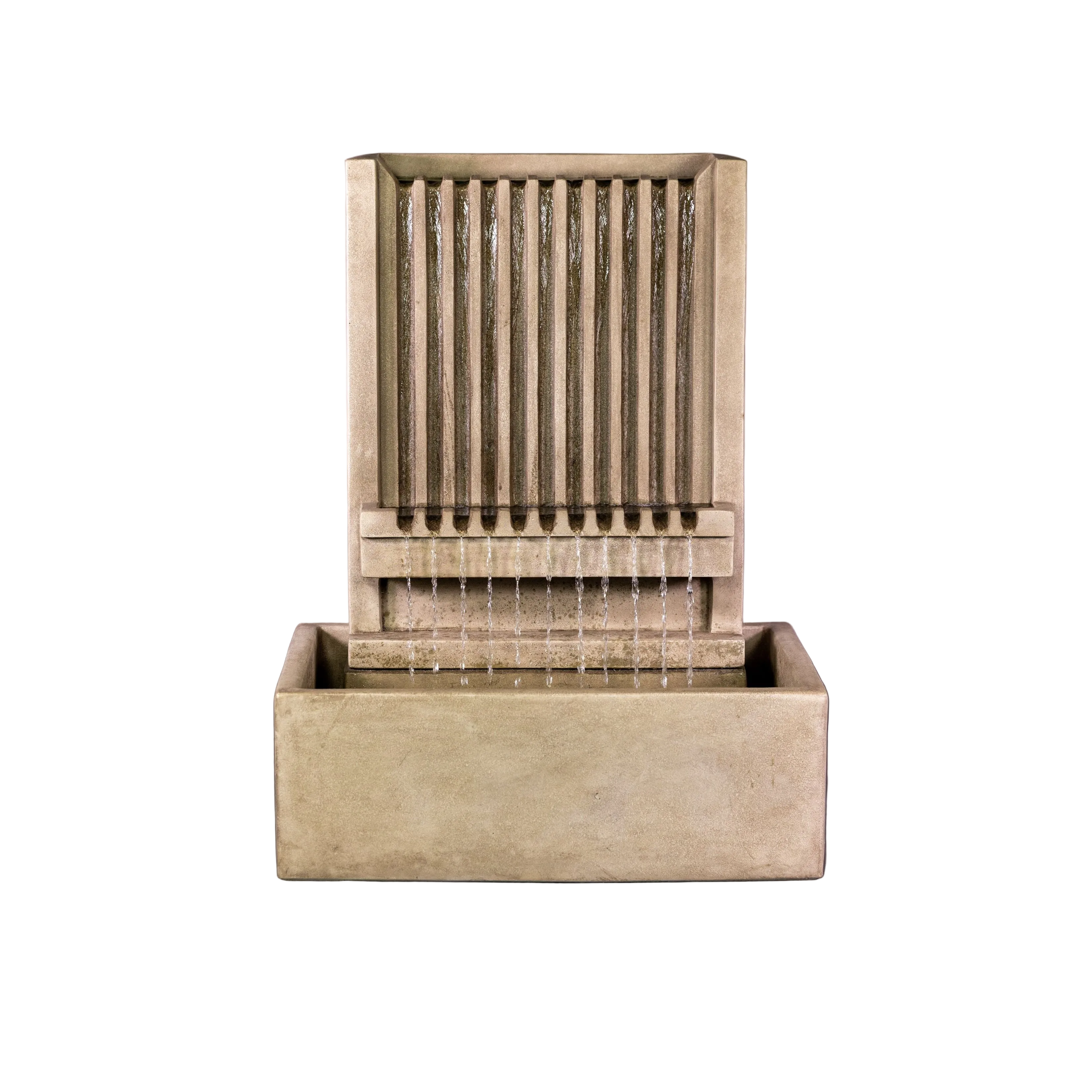 Giannini Garden Brentwood Channel Outdoor Cast Stone Wall Fountain